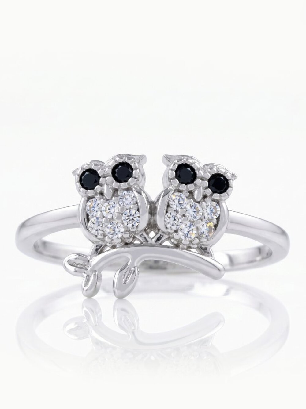 925 Sterling Silver Owl Theme Womens Ring - Owl Collection
